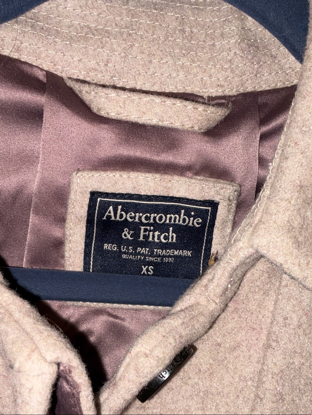 Abercrombie & Fitch Women's Taupe Pea Coat - Neutral Tan - Picture 3 of 4